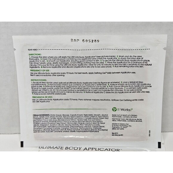 It Works! Ultimate Body Applicator Contouring Wraps, 5 Applications New No Box - Picture 3 of 3
